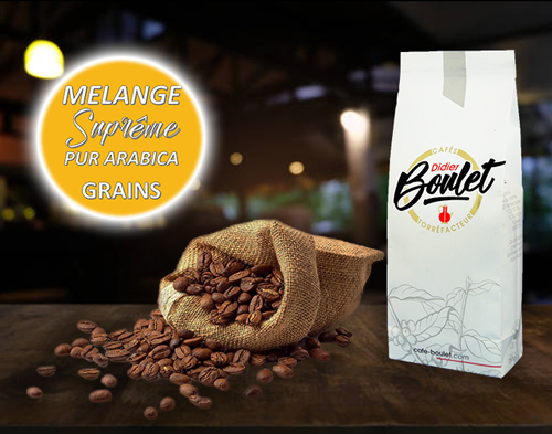 Mélange Supreme Grains de café et paquet de café Didier Boulet