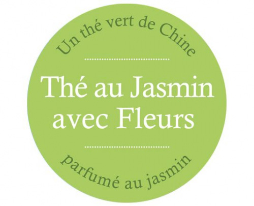 Étiquette Thé vert JASMIN AVEC FLEUR