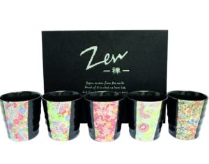 Coffret de 5 tasses Zen Flower