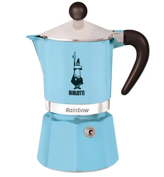 Cafetière Italienne 3 tasses Rainbow bleue Cafetière italienne Café Boulet