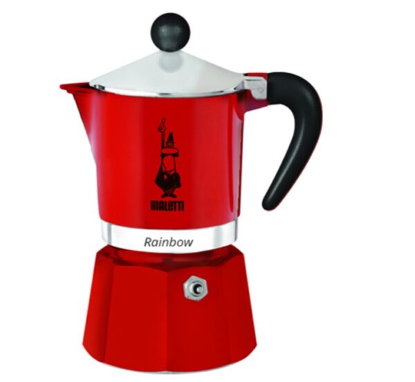 Cafetiere Italienne tasses Rainbow rouge