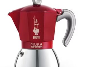 Cafetiere Italienne Moka induction tasses rouge