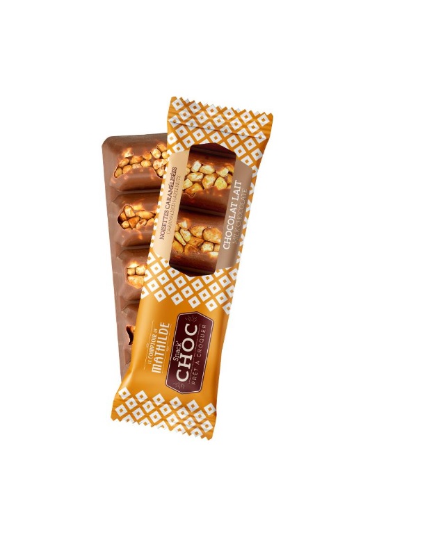 Barre snack’choc chocolat au lait noisettes caramélisées 40g Gourmandises Café Boulet