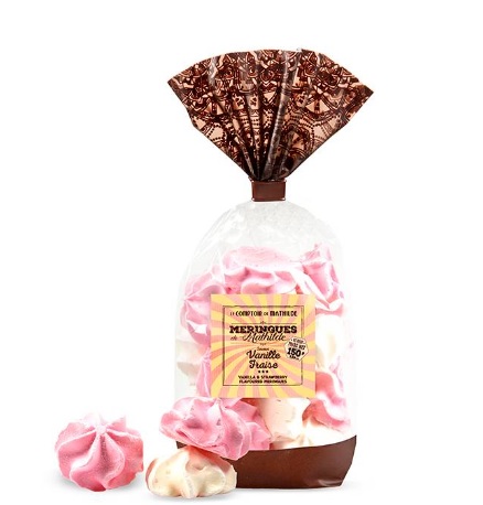 Meringues saveurs vanille et fraise 150g