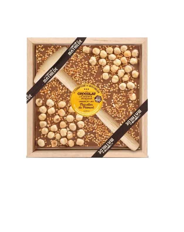 Tablette à casser Lait Noisettes Du Piemont 400g Gourmandises Café Boulet