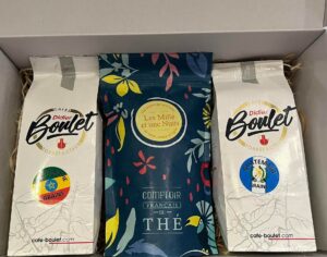 Panier mélange thé et cafés Idées cadeaux Café Boulet