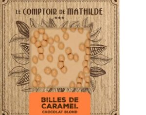 Tablette chocolat blond billes caramel 80G Gourmandises Café Boulet