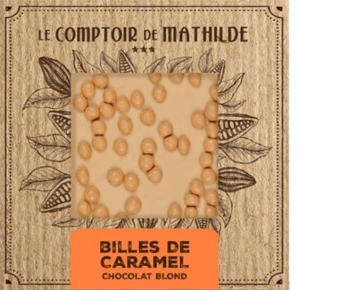 Tablette chocolat blond billes caramel 80G Gourmandises Café Boulet 2
