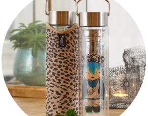 Gourde en verre Flowtea Little Animals Leo Accessoires Thés Café Boulet