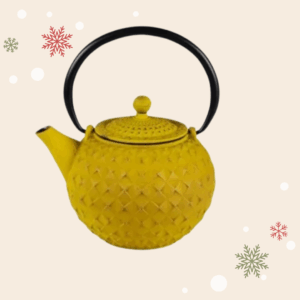 Théière en fonte avec filtre inox Octo jaune 1l