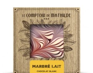 Tablette Chocolat Blanc Marbré Lait 80G Gourmandises Café Boulet