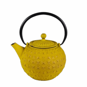 Théière en fonte avec filtre inox Octo jaune 1l