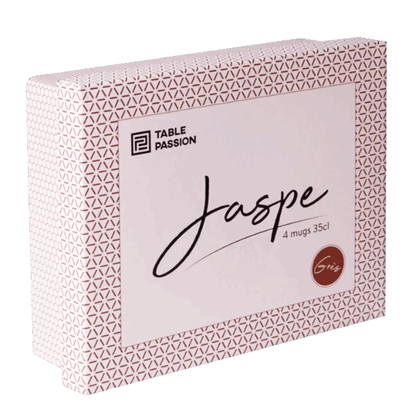 Coffret 4 Mugs Jaspe 35cl Beige – Image 2