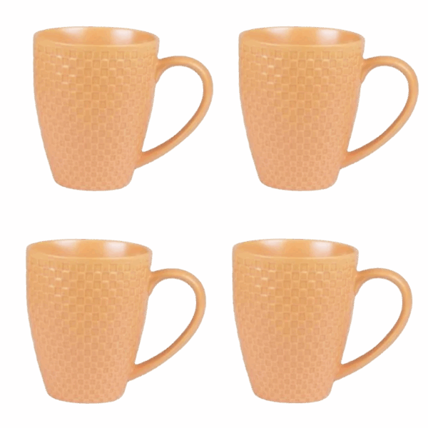 Coffret de 4 mugs Snow safran 35cl