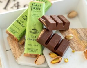 Barre de chocolat au Lait et pâte de Pistache Gourmandises Café Boulet