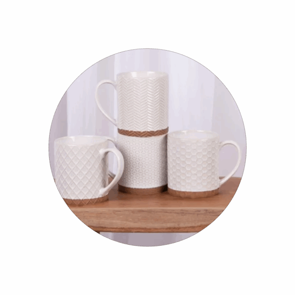 Coffret 4 Mugs Jaspe 35cl Beige – Image 3