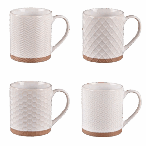 Coffret 4 Mugs Jaspe 35cl Beige
