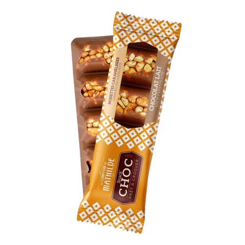 Barre Snack'choc Chocolat au Lait Noisettes Caramélisées - 40g