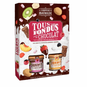 Coffret Kit Fondue Chocolats Lait et Blanc & Guimauves, Biscuits et Bonbons - 390g