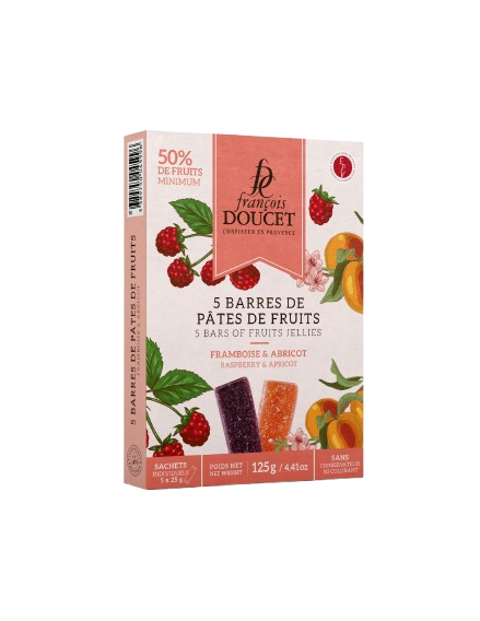 5 Barres de Pâtes de Fruits Framboise & Abricot - 125g
