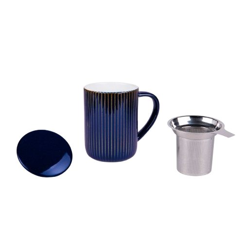 Tisanière de 47cl Tiao bleu de la marque Table Passion avec son infuseur.